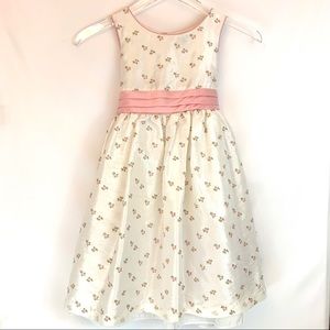George Shiny White and Pink Floral Party Dress